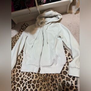 H&M zip up white jacket with hood